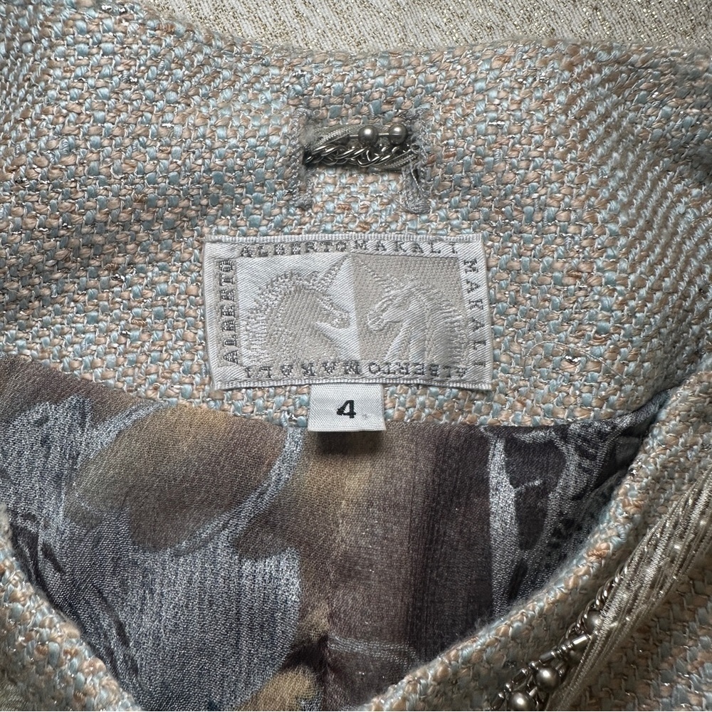 Alberto Makali Women's Gray Blazer with Tie Details - Picture 2 of 5